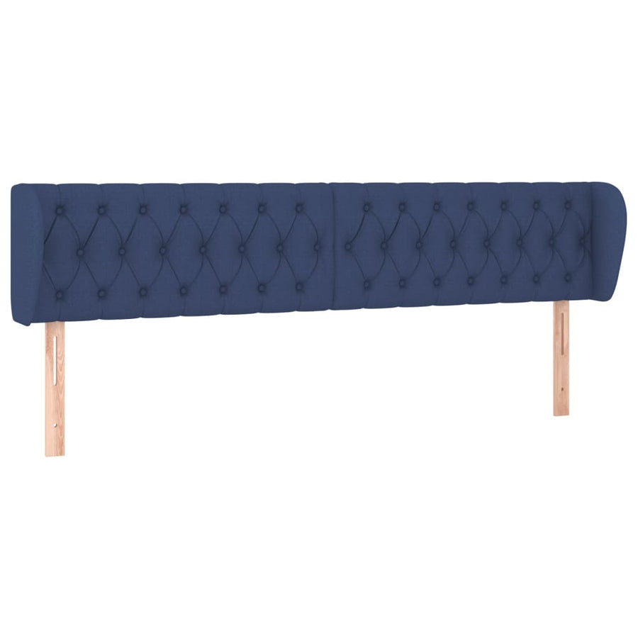 Hoofdbord Met Randen Stof 183 x 23 x 78/88 cm Blauw