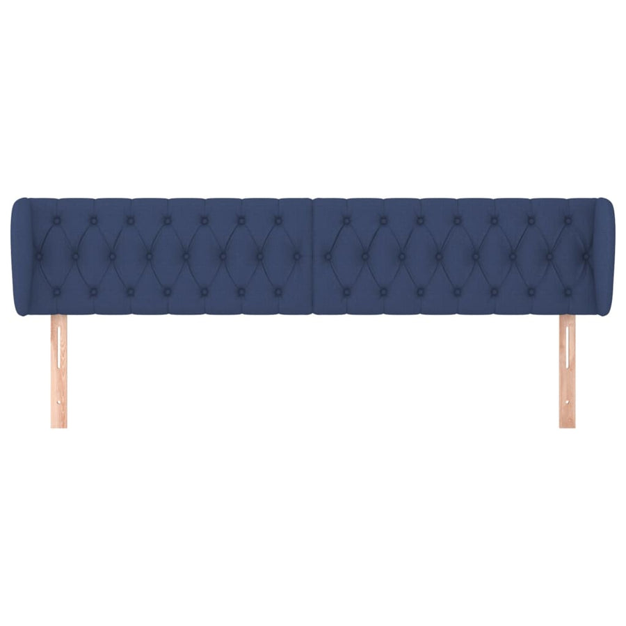 Hoofdbord Met Randen Stof 183 x 23 x 78/88 cm Blauw
