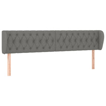 Hoofdbord Met Randen Stof 203 x 23 x 78/88 cm Donkergrijs