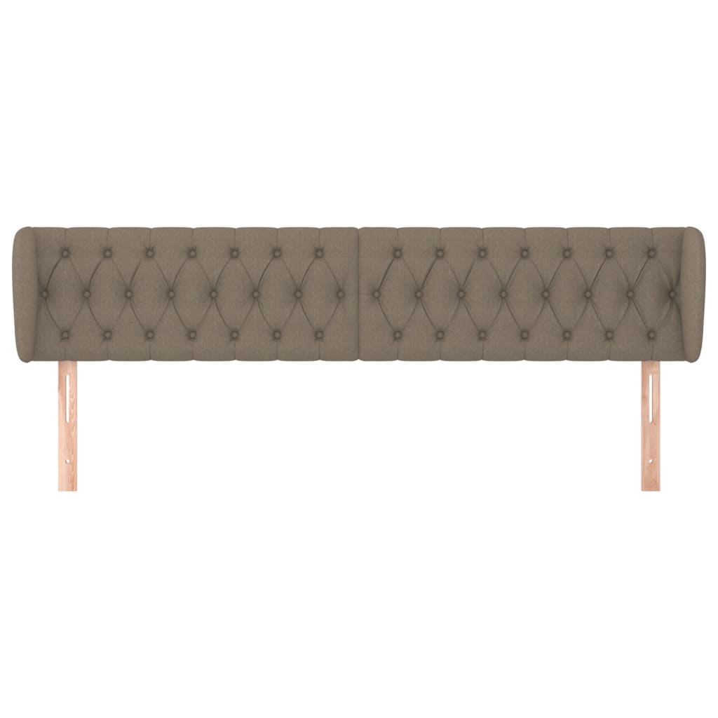 Hoofdbord Met Randen Stof 203 x 23 x 78/88 cm Taupe