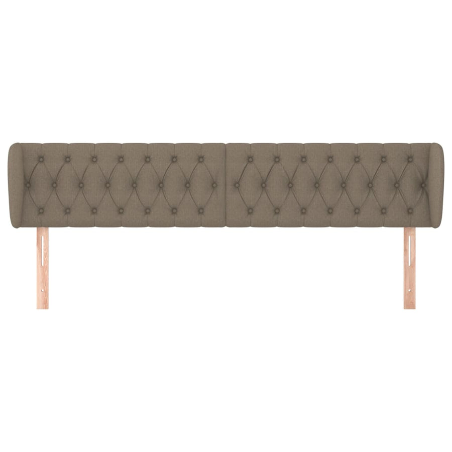 Hoofdbord Met Randen Stof 203 x 23 x 78/88 cm Taupe