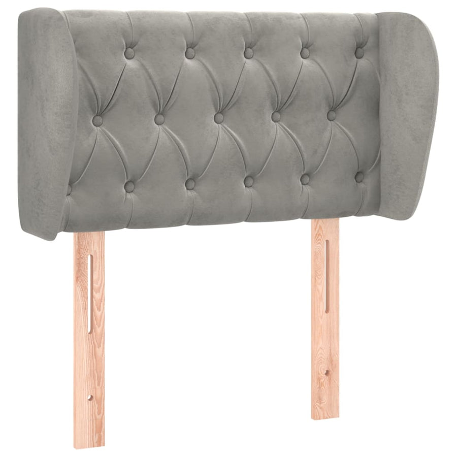 Hoofdbord Met Randen Fluweel 83 x 23 x 78/88 cm Lichtgrijs