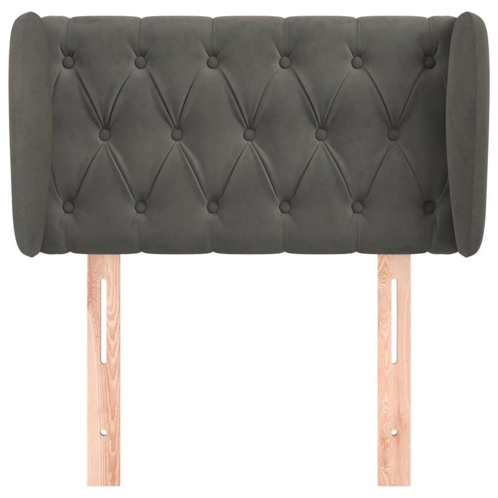 Hoofdbord Met Randen Fluweel 83 x 23 x 78/88 cm Donkergrijs