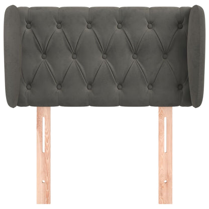 Hoofdbord Met Randen Fluweel 83 x 23 x 78/88 cm Donkergrijs