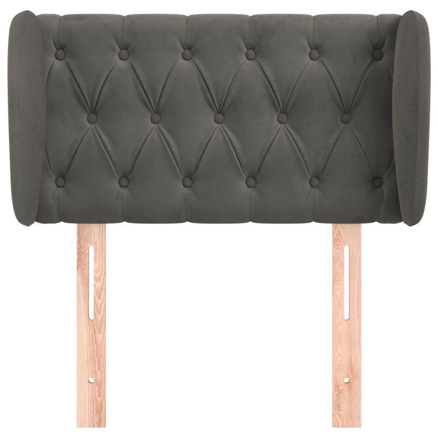 Hoofdbord Met Randen Fluweel 83 x 23 x 78/88 cm Donkergrijs