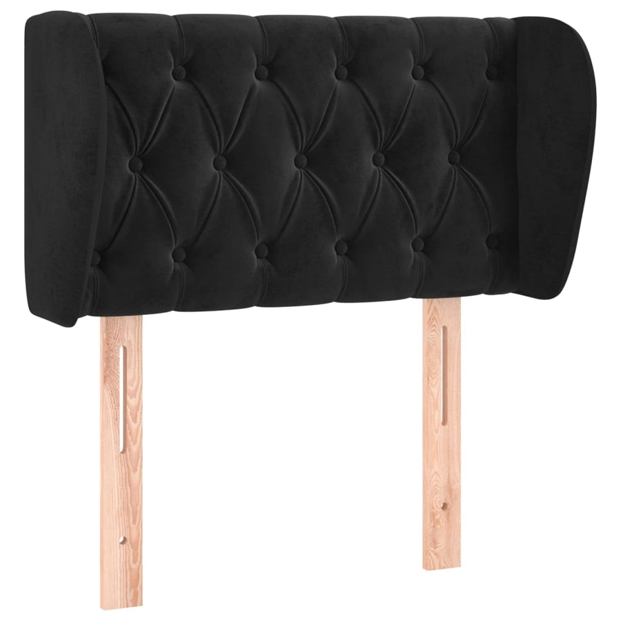Hoofdbord Met Randen Fluweel 83 x 23 x 78/88 cm Zwart