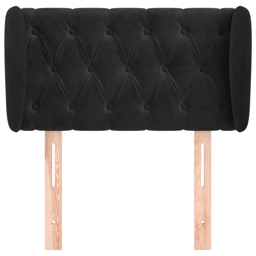 Hoofdbord Met Randen Fluweel 83 x 23 x 78/88 cm Zwart