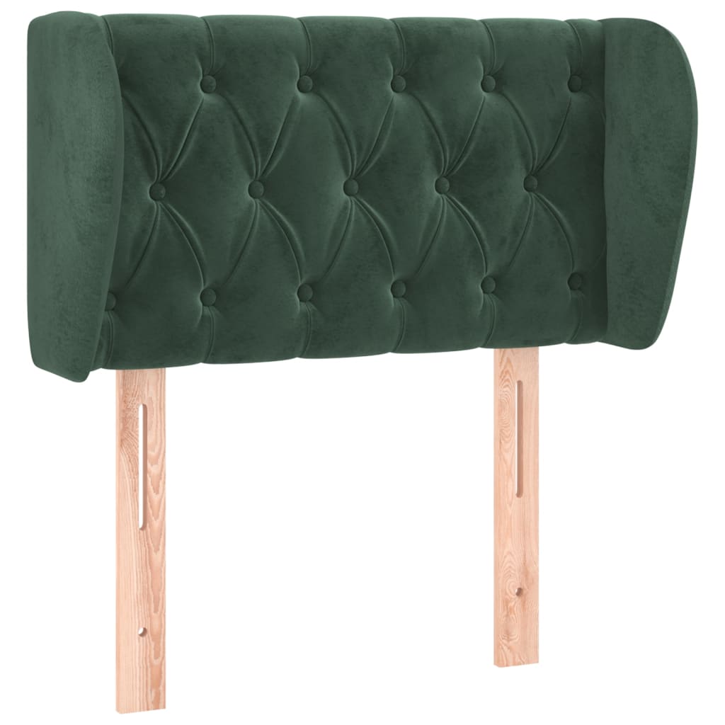 Hoofdbord Met Randen Fluweel 83 x 23 x 78/88 cm Donkergroen