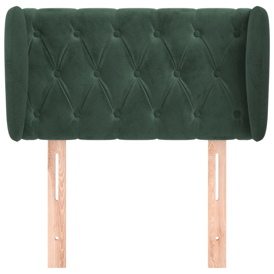 Hoofdbord Met Randen Fluweel 83 x 23 x 78/88 cm Donkergroen