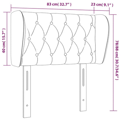 Hoofdbord Met Randen Fluweel 83 x 23 x 78/88 cm Donkerblauw