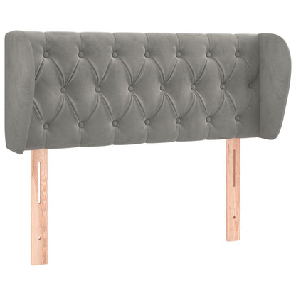 Hoofdbord Met Randen Fluweel 93 x 23 x 78/88 cm Lichtgrijs
