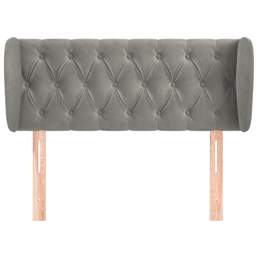 Hoofdbord Met Randen Fluweel 93 x 23 x 78/88 cm Lichtgrijs