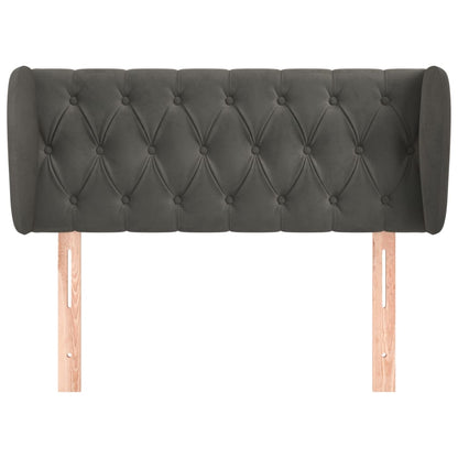 Hoofdbord Met Randen Fluweel 93 x 23 x 78/88 cm Donkergrijs