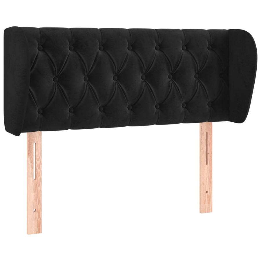 Hoofdbord Met Randen Fluweel 93 x 23 x 78/88 cm Zwart