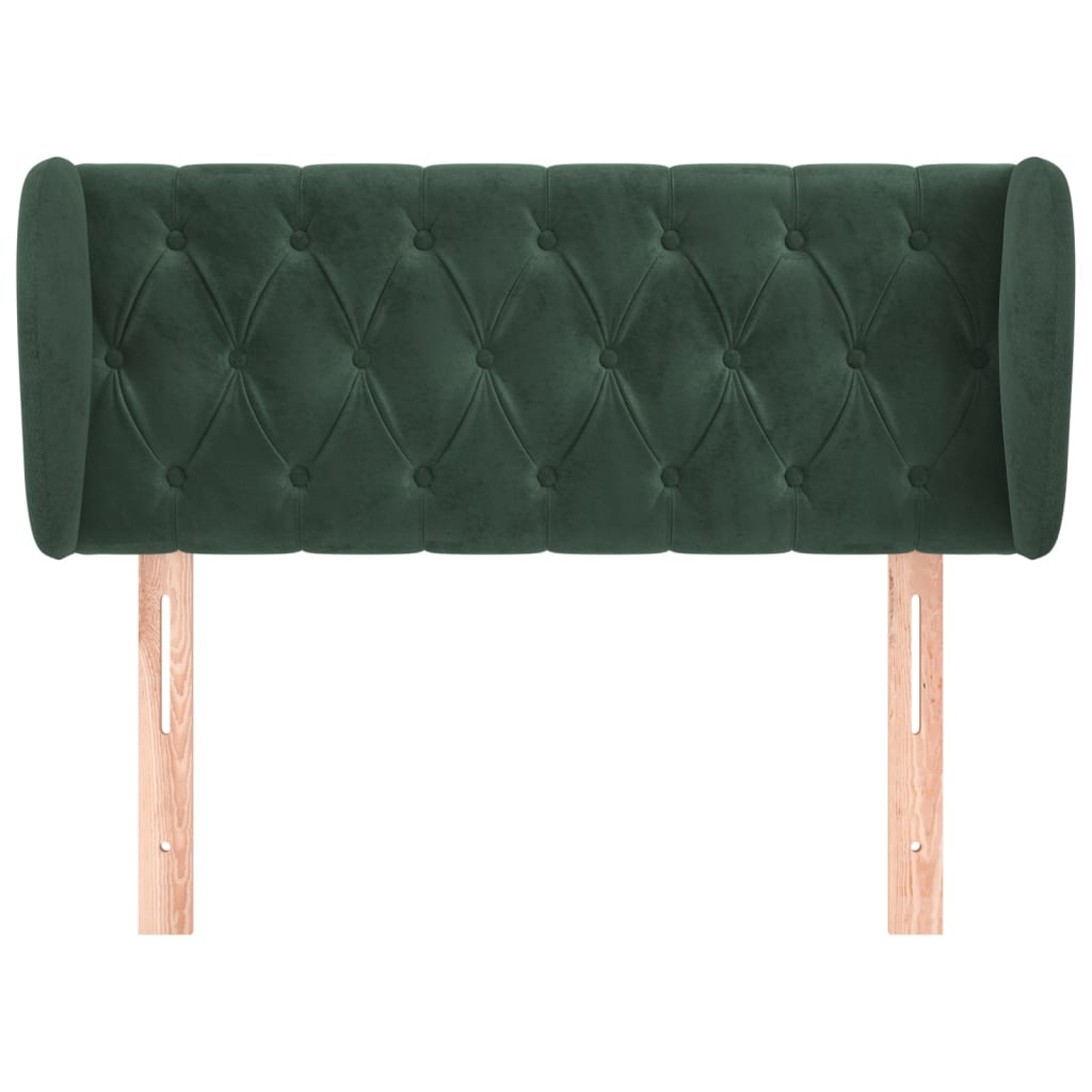 Hoofdbord Met Randen Fluweel 93 x 23 x 78/88 cm Donkergroen