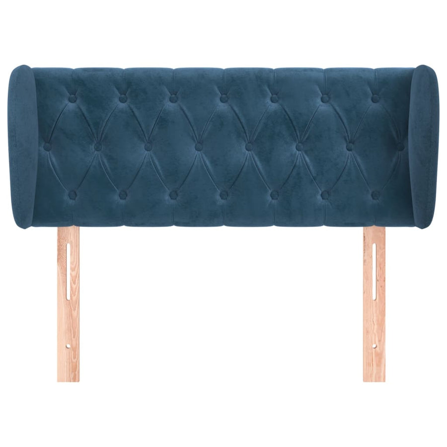 Hoofdbord Met Randen Fluweel 93 x 23 x 78/88 cm Donkerblauw