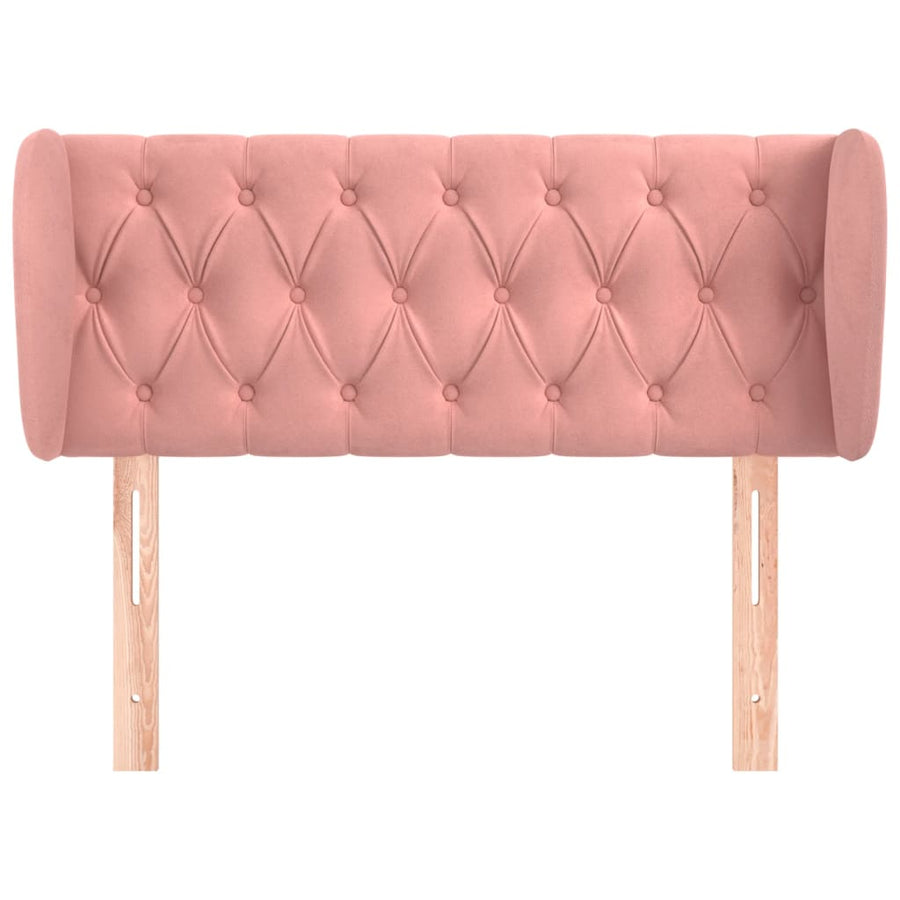 Hoofdbord Met Randen Fluweel 1 93 x 23 x 78/88 cm Roze