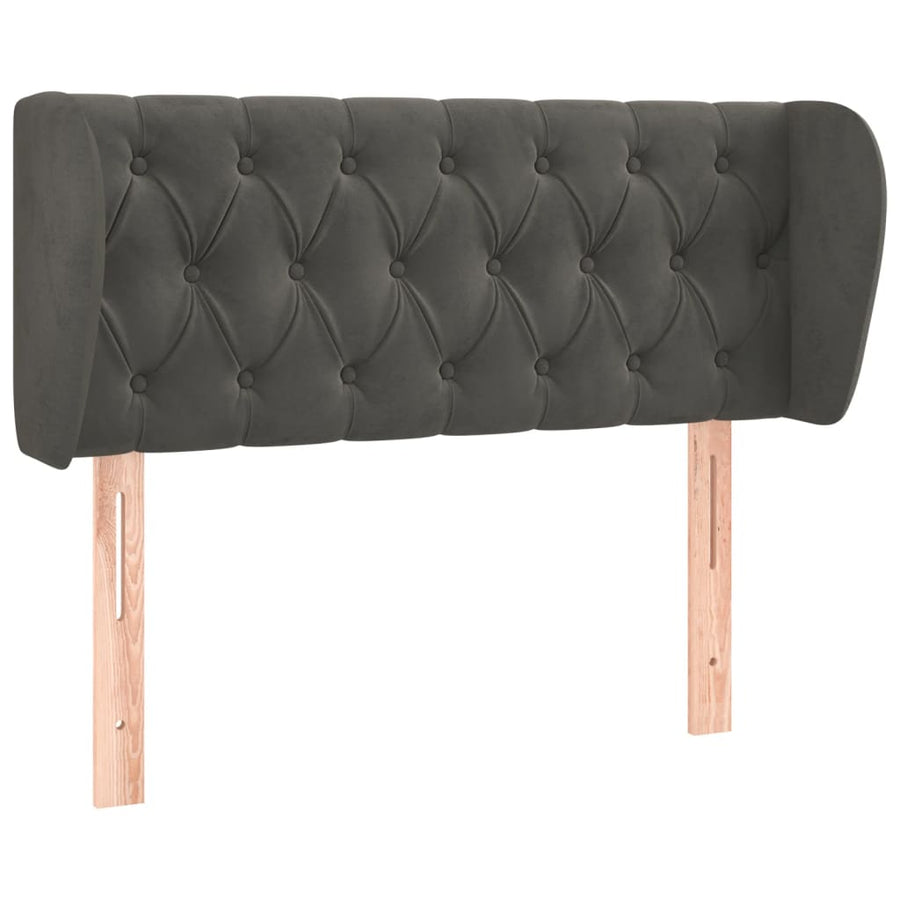 Hoofdbord Met Randen Fluweel 103 x 23 x 78/88 cm Donkergrijs