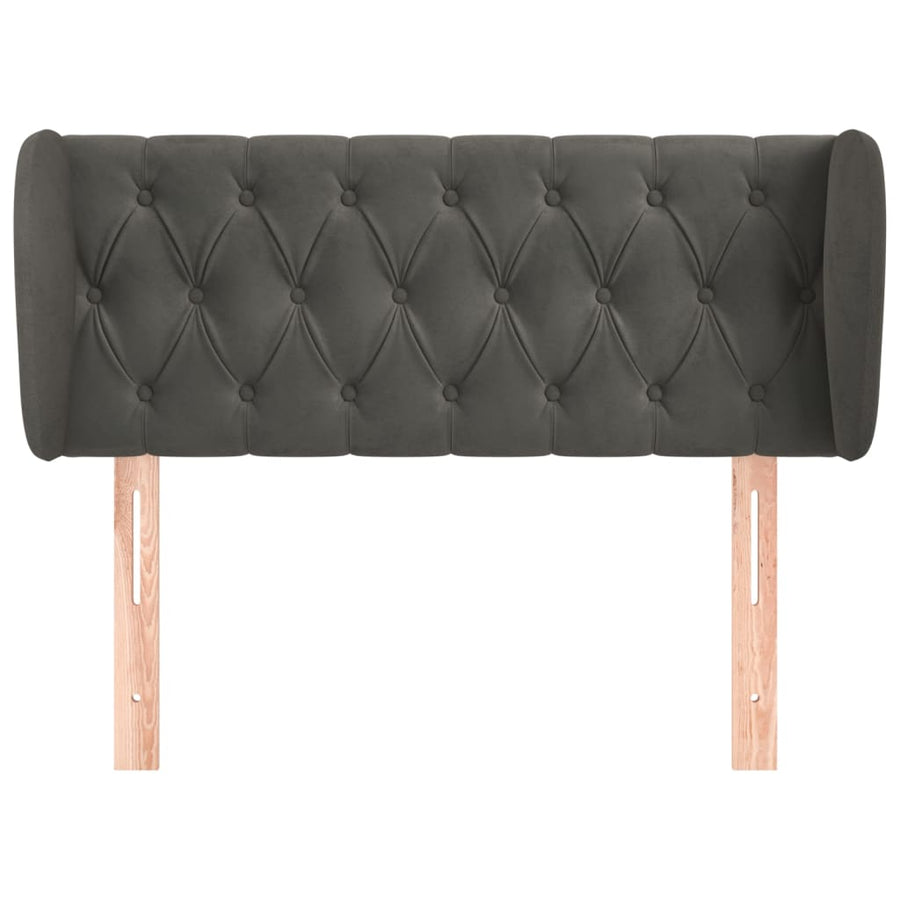 Hoofdbord Met Randen Fluweel 103 x 23 x 78/88 cm Donkergrijs