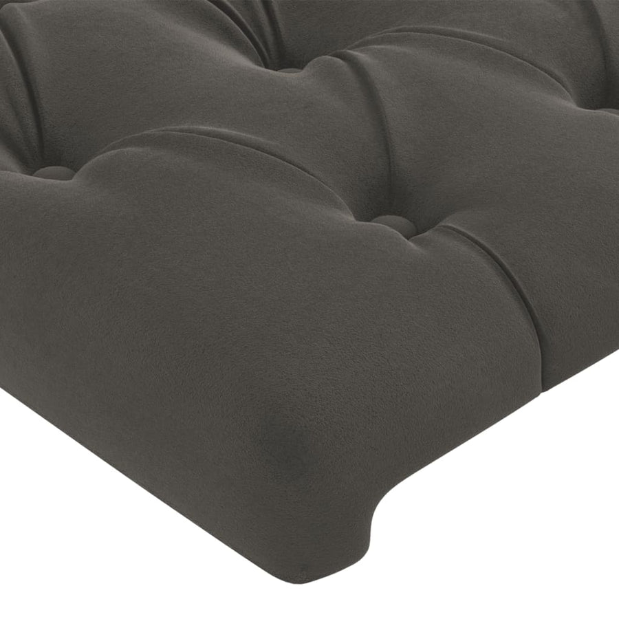 Hoofdbord Met Randen Fluweel 103 x 23 x 78/88 cm Donkergrijs