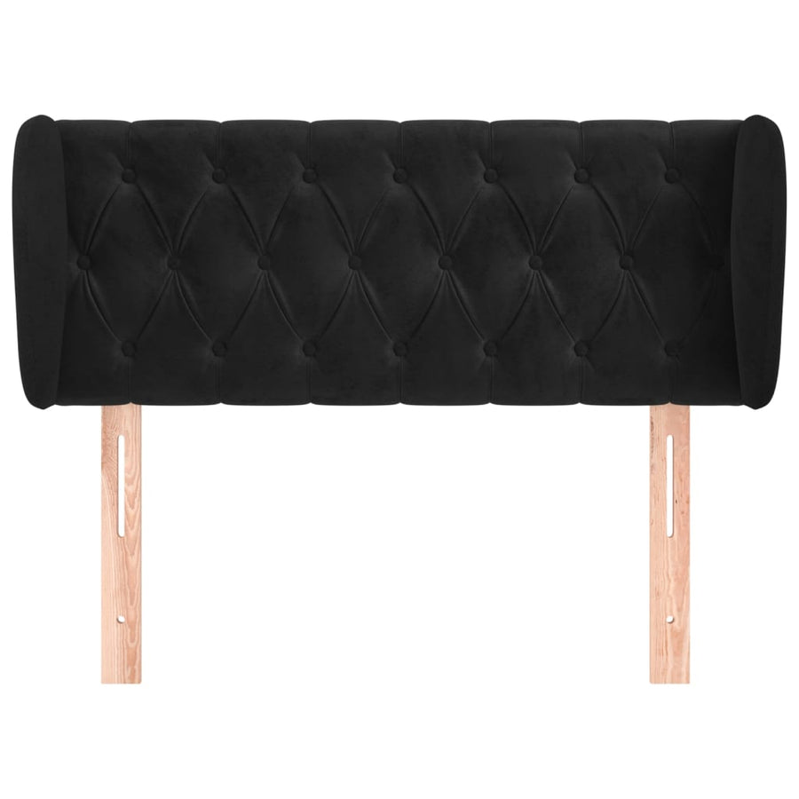 Hoofdbord Met Randen Fluweel 103 x 23 x 78/88 cm Zwart