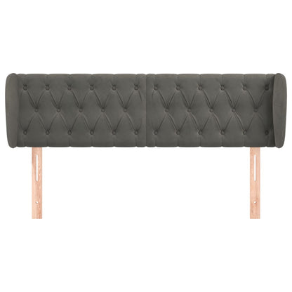 Hoofdbord Met Randen Fluweel 147 x 23 x 78/88 cm Donkergrijs
