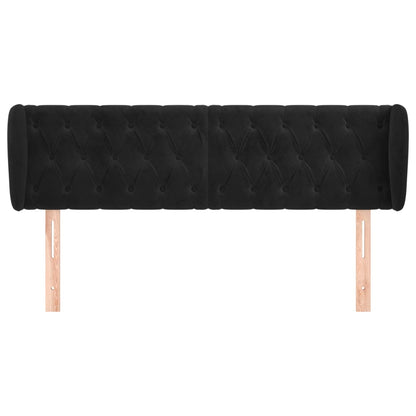 Hoofdbord Met Randen Fluweel 147 x 23 x 78/88 cm Zwart