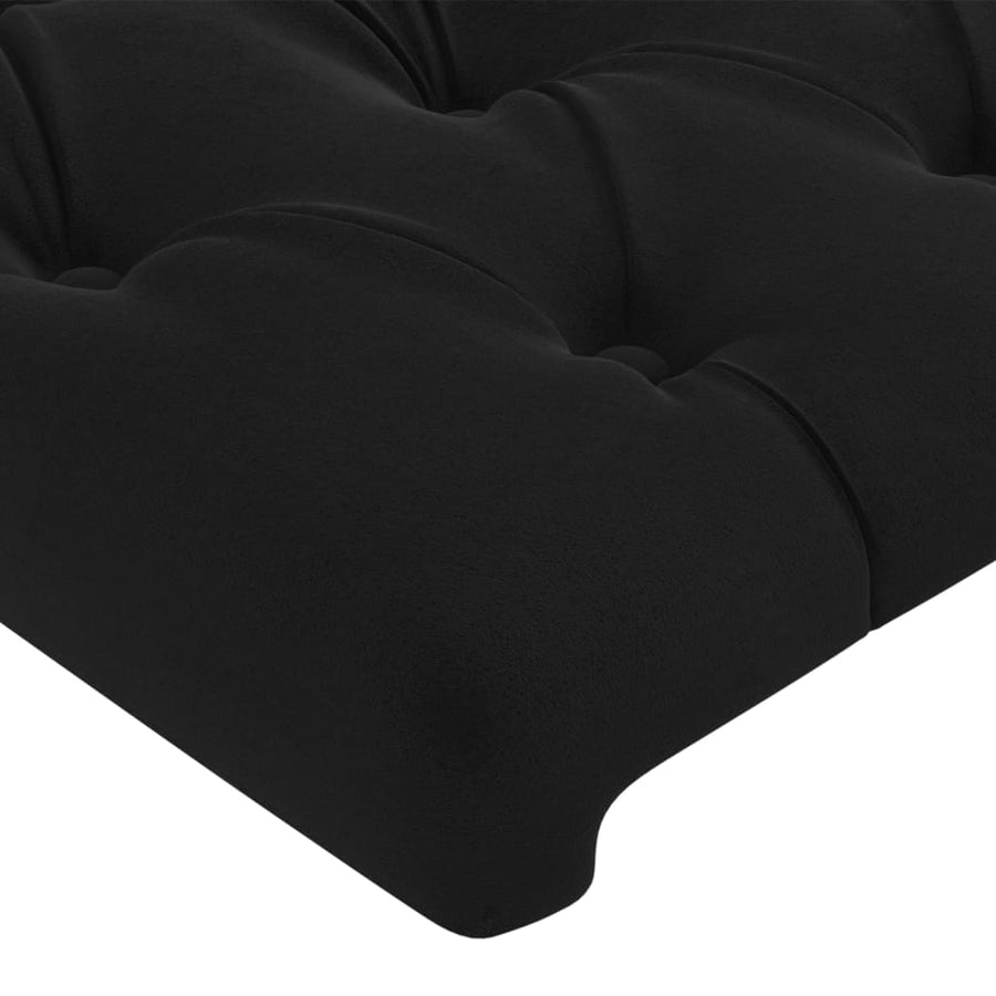 Hoofdbord Met Randen Fluweel 147 x 23 x 78/88 cm Zwart