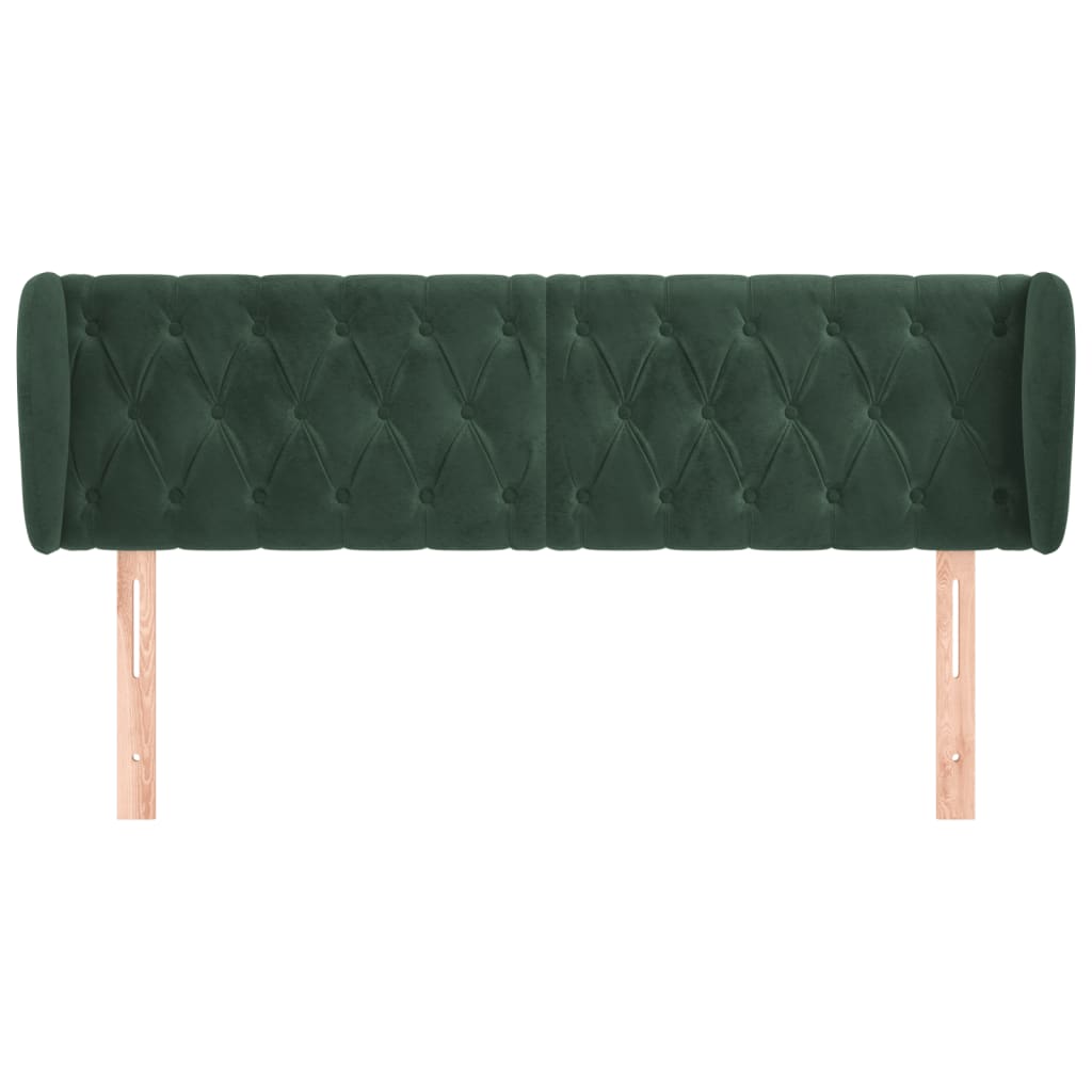 Hoofdbord Met Randen Fluweel 147 x 23 x 78/88 cm Donkergroen