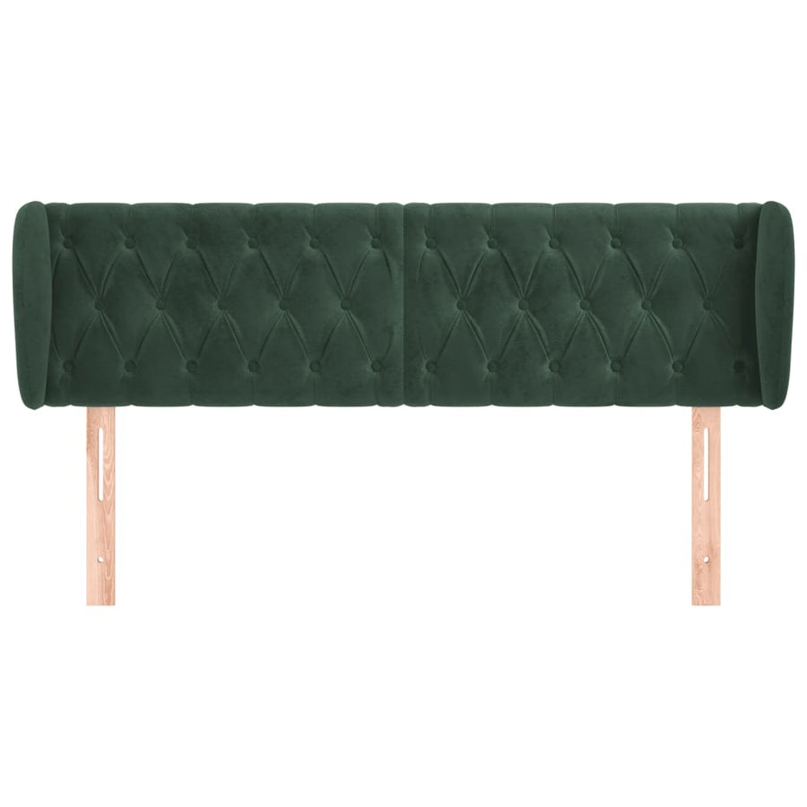 Hoofdbord Met Randen Fluweel 147 x 23 x 78/88 cm Donkergroen
