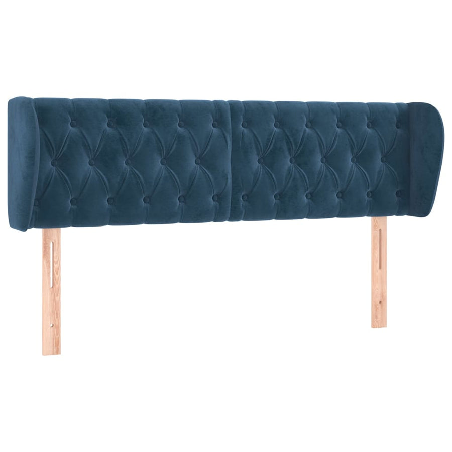 Hoofdbord Met Randen Fluweel 147 x 23 x 78/88 cm Donkerblauw