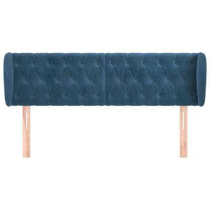 Hoofdbord Met Randen Fluweel 147 x 23 x 78/88 cm Donkerblauw