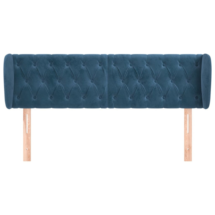 Hoofdbord Met Randen Fluweel 147 x 23 x 78/88 cm Donkerblauw