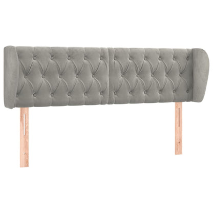 Hoofdbord Met Randen Fluweel 163 x 23 x 78/88 cm Lichtgrijs