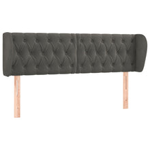 Hoofdbord Met Randen Fluweel 163 x 23 x 78/88 cm Donkergrijs