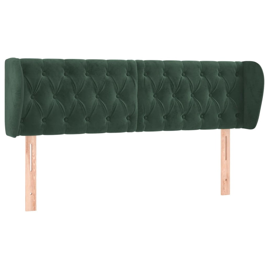 Hoofdbord Met Randen Fluweel 163 x 23 x 78/88 cm Donkergroen