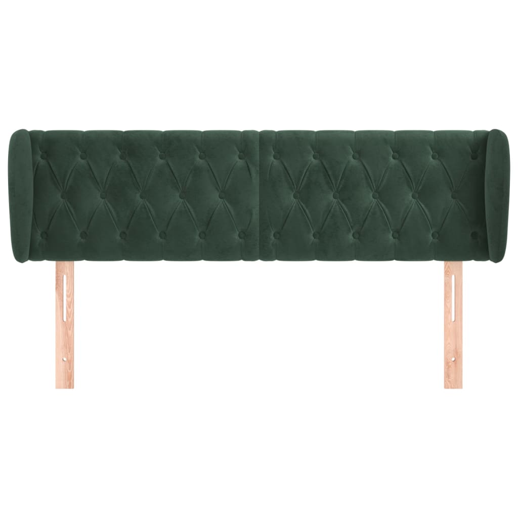 Hoofdbord Met Randen Fluweel 163 x 23 x 78/88 cm Donkergroen
