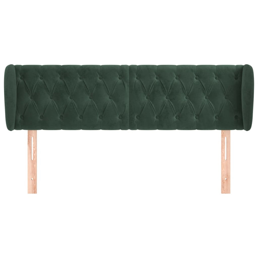Hoofdbord Met Randen Fluweel 163 x 23 x 78/88 cm Donkergroen