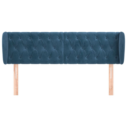 Hoofdbord Met Randen Fluweel 163 x 23 x 78/88 cm Donkerblauw