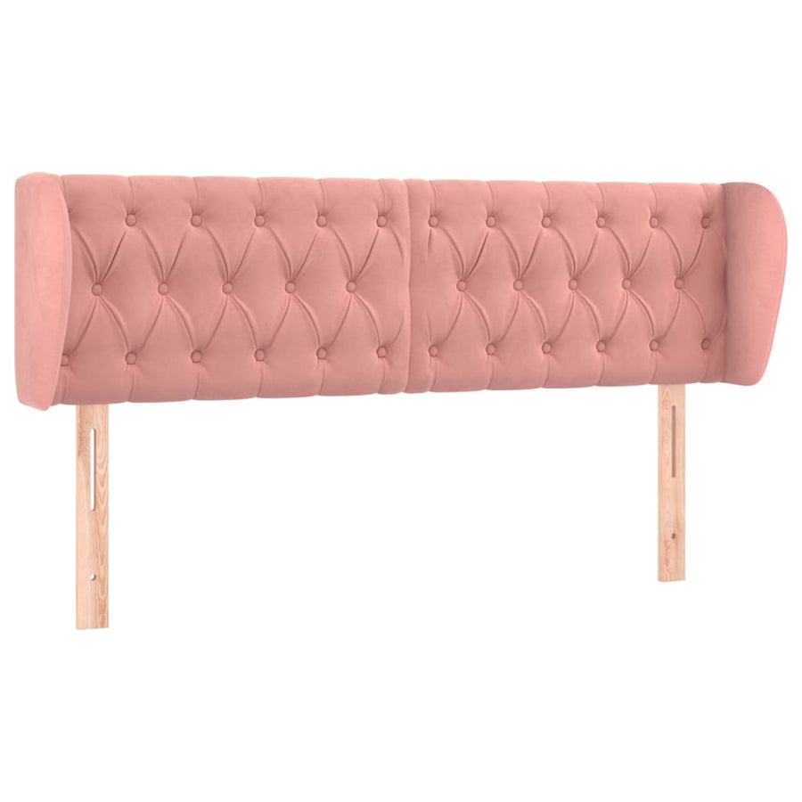 Hoofdbord Met Randen Fluweel 163 x 23 x 78/88 cm Roze