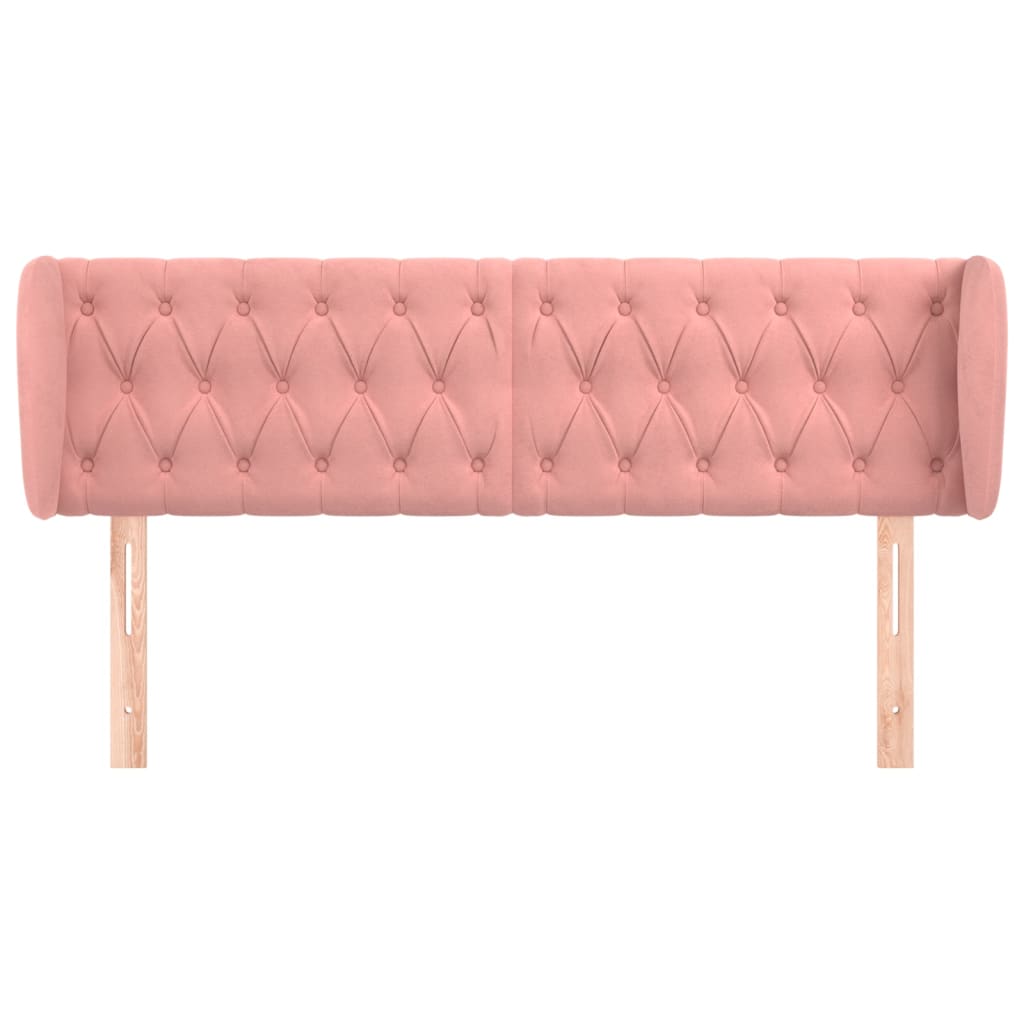 Hoofdbord Met Randen Fluweel 163 x 23 x 78/88 cm Roze