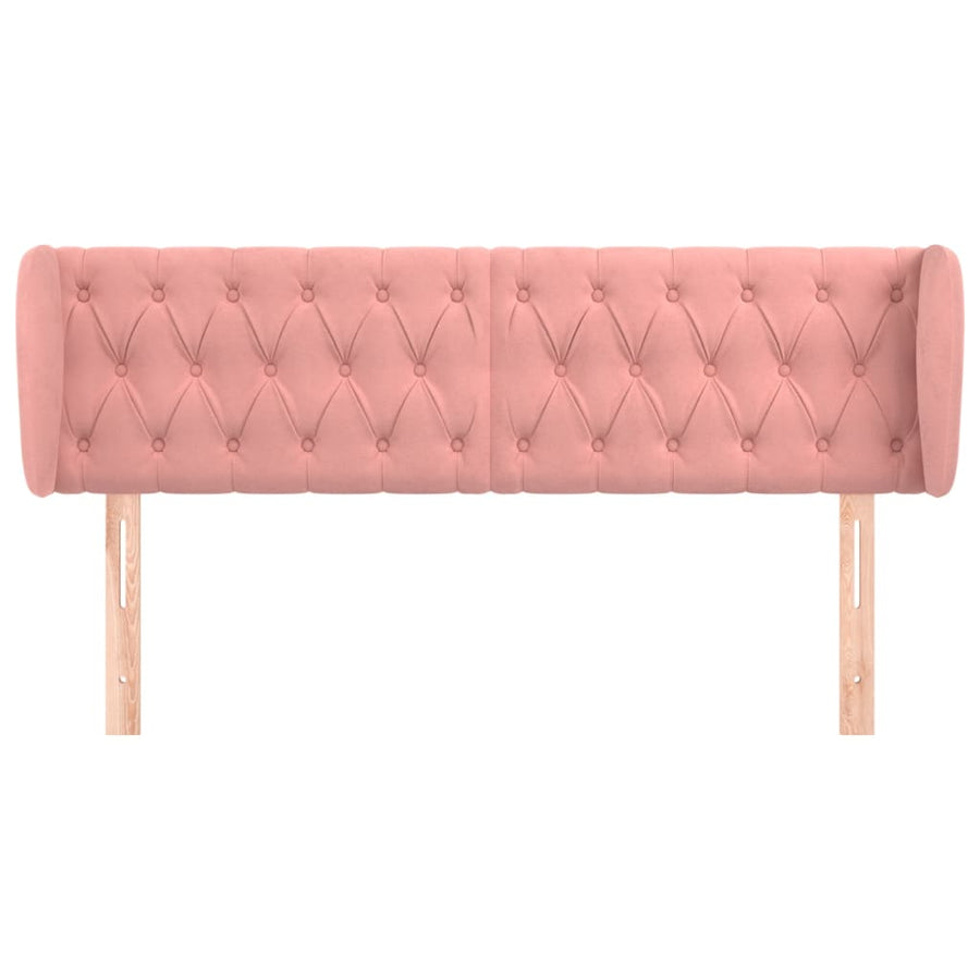 Hoofdbord Met Randen Fluweel 163 x 23 x 78/88 cm Roze