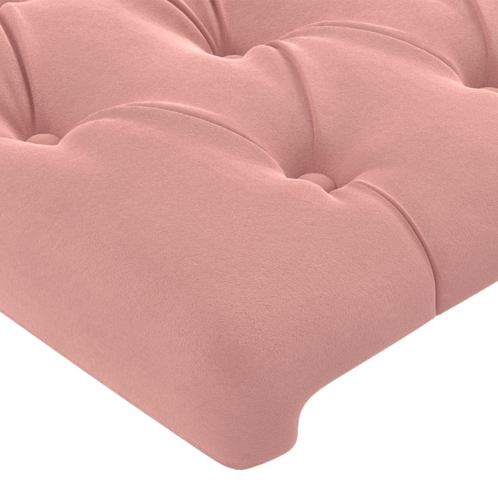 Hoofdbord Met Randen Fluweel 163 x 23 x 78/88 cm Roze