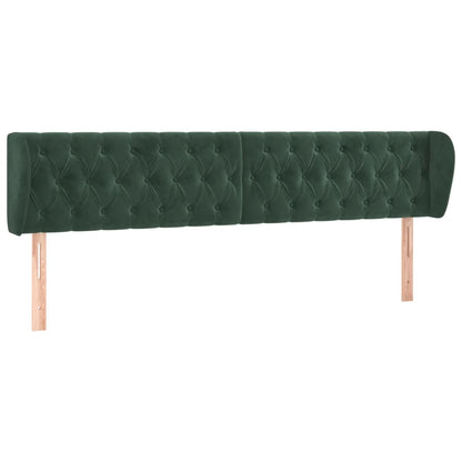 Hoofdbord Met Randen Fluweel 1 183 x 23 x 78/88 cm Donkergroen