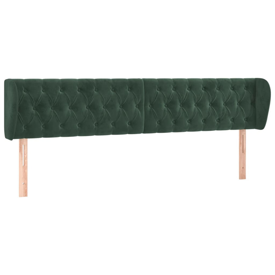 Hoofdbord Met Randen Fluweel 1 183 x 23 x 78/88 cm Donkergroen