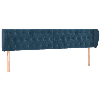 Hoofdbord Met Randen Fluweel 183 x 23 x 78/88 cm Donkerblauw