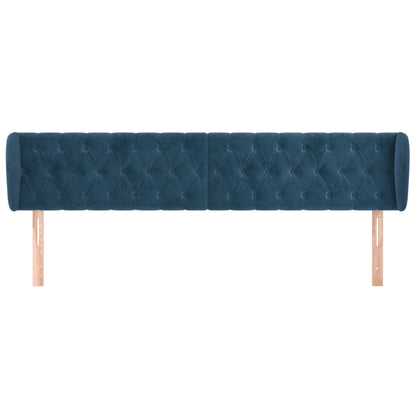Hoofdbord Met Randen Fluweel 183 x 23 x 78/88 cm Donkerblauw