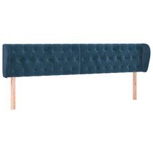 Hoofdbord Met Randen Fluweel 203 x 23 x 78/88 cm Donkerblauw