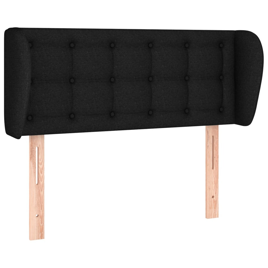 Hoofdbord met randen 103x23x78/88 cm stof zwart 103 x 23 x 78/88 cm Zwart