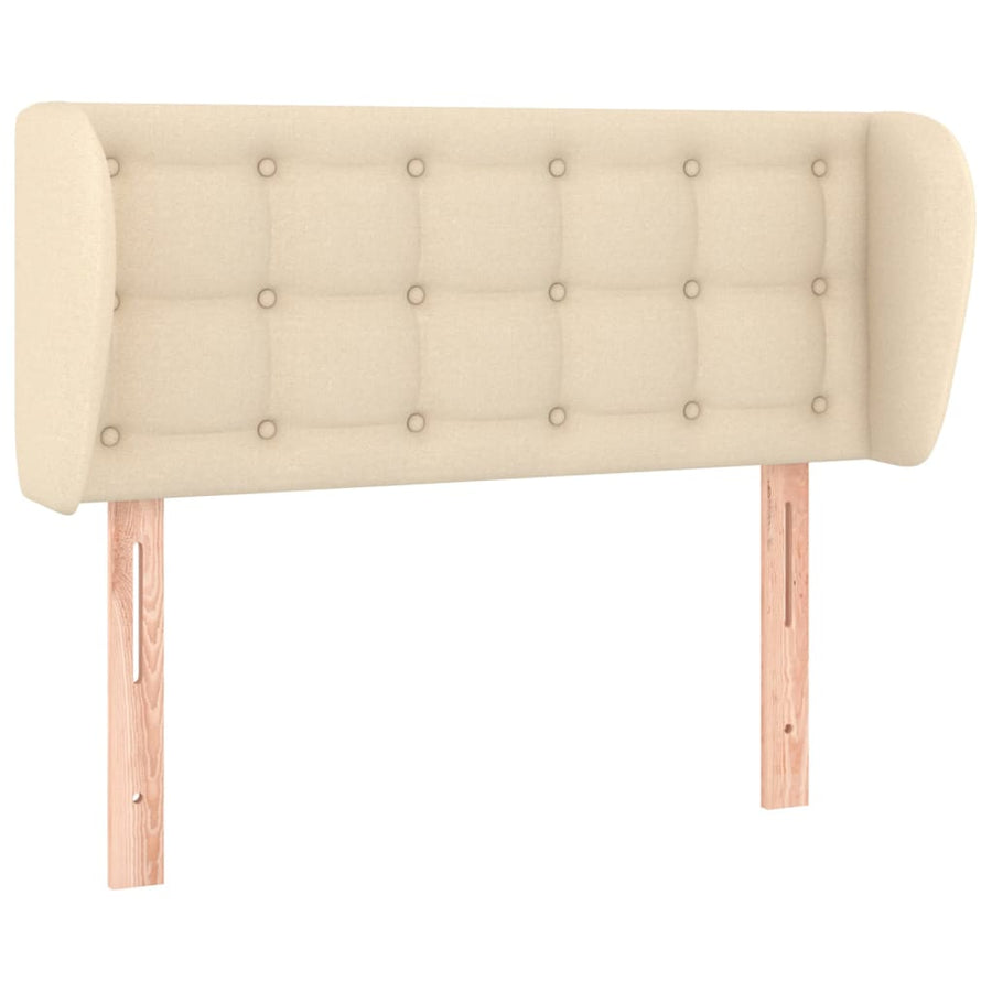 Hoofdbord Met Randen Stof Kleurig 103 x 23 x 78/88 cm Crème